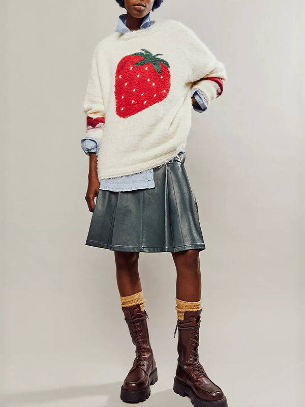 Printed Round-Neck Sweater