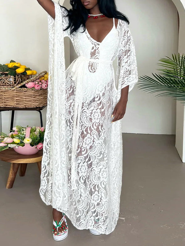 Lace Tied Maxi Dress