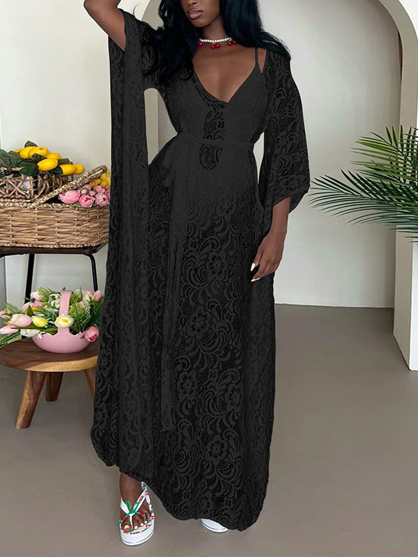 Lace Tied Maxi Dress