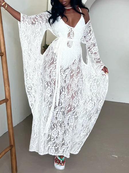 Lace Tied Maxi Dress