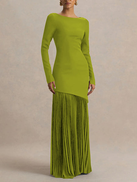 Pleated Combo Maxi Dress