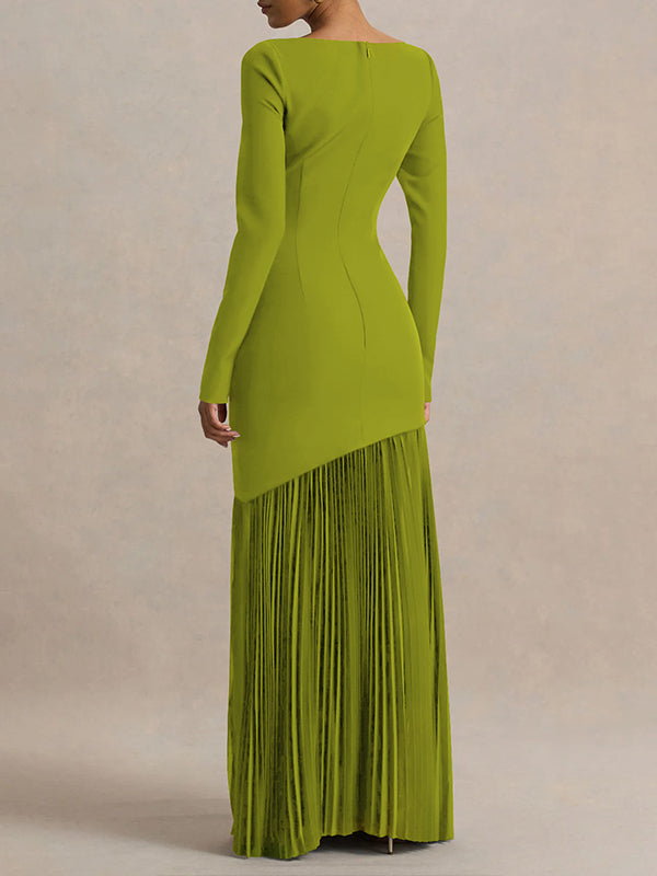 Pleated Combo Maxi Dress