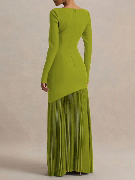 Pleated Combo Maxi Dress