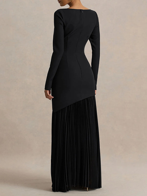 Pleated Combo Maxi Dress