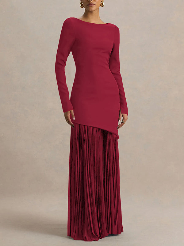Pleated Combo Maxi Dress