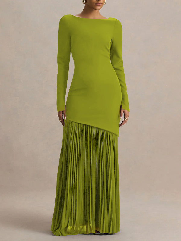 Pleated Combo Maxi Dress