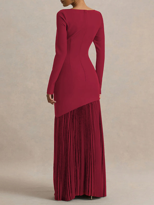 Pleated Combo Maxi Dress