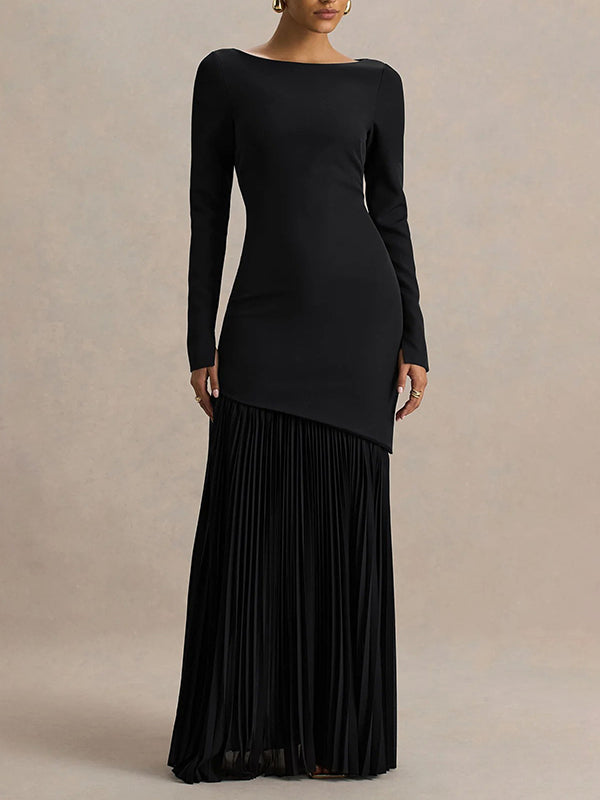 Pleated Combo Maxi Dress