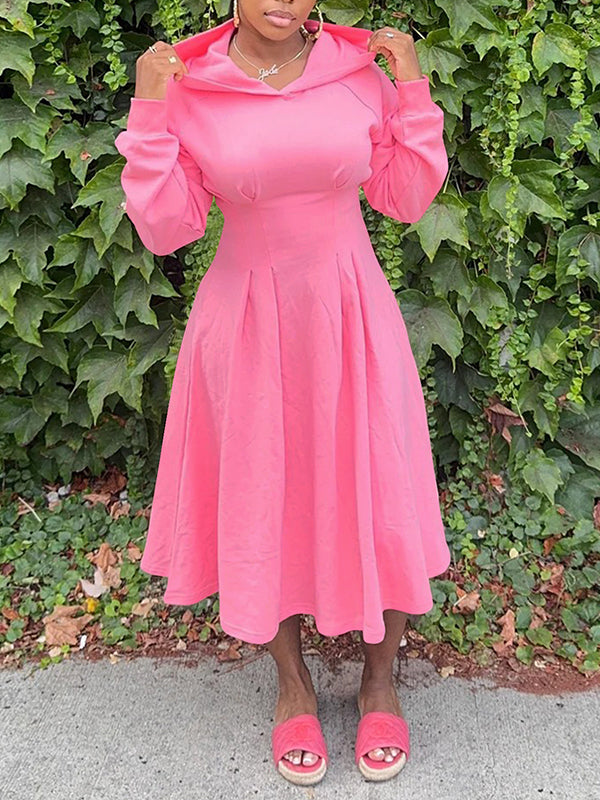 Solid Hoodie Dress