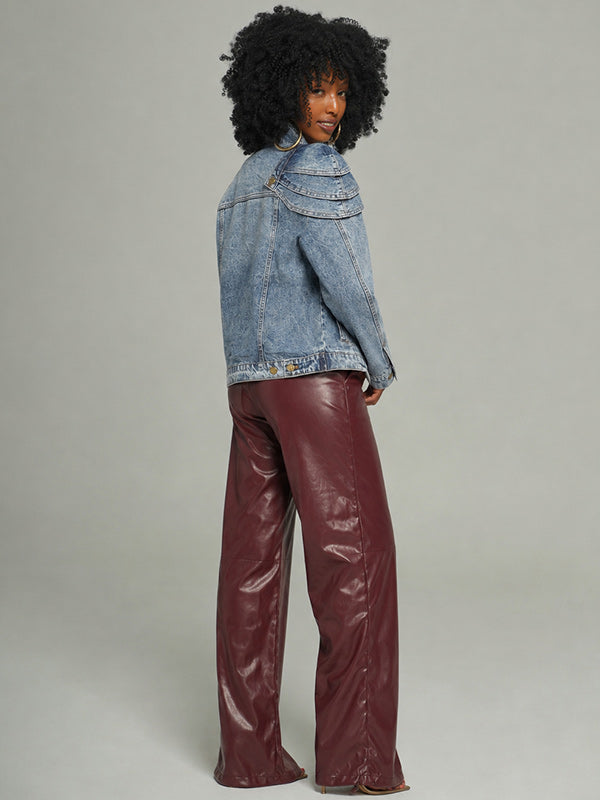 Button-Front Denim Jacket