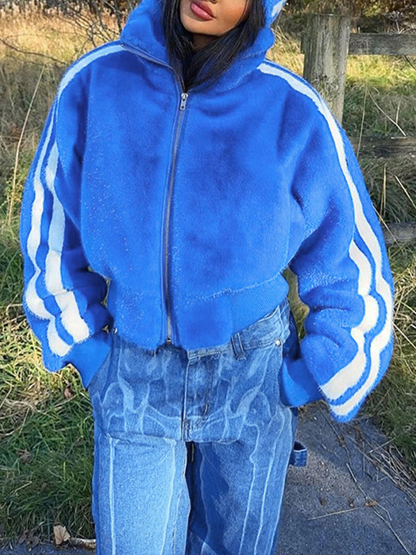 Side-Stripe Zip-Front Jacket