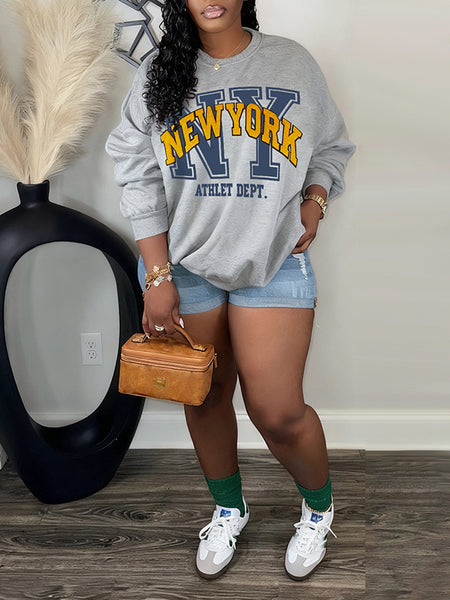 Printed Pullover Sweatshirt