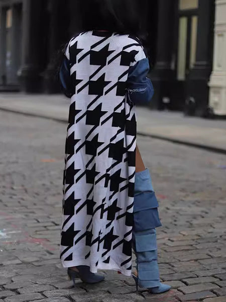Denim Combo Cardigan