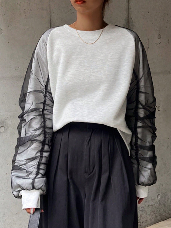 Sheer Combo Sweatshirt