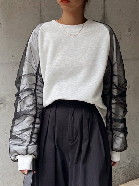 Sheer Combo Sweatshirt