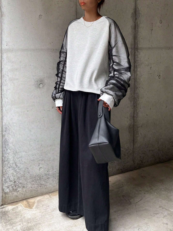 Sheer Combo Sweatshirt