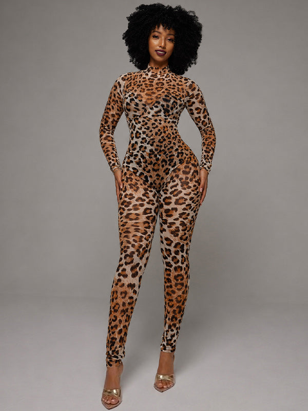 Leopard Skinny Jumpsuit