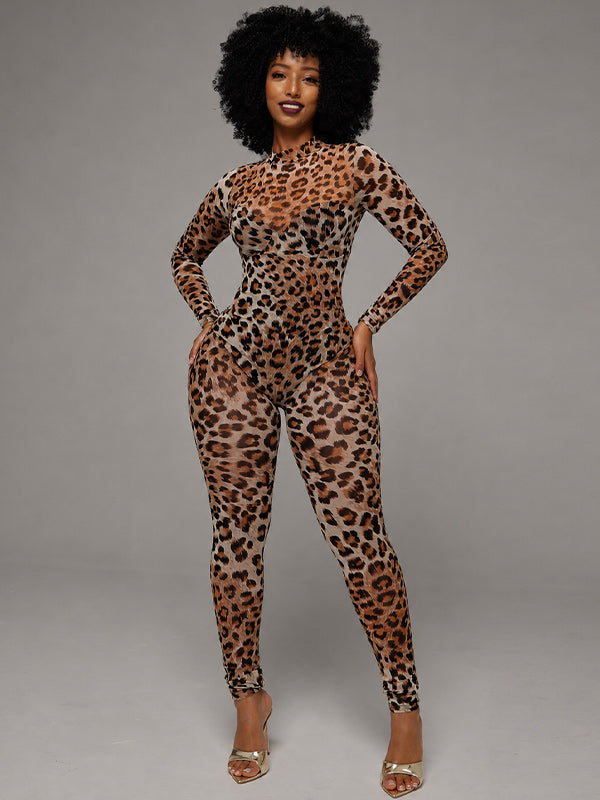Leopard Skinny Jumpsuit