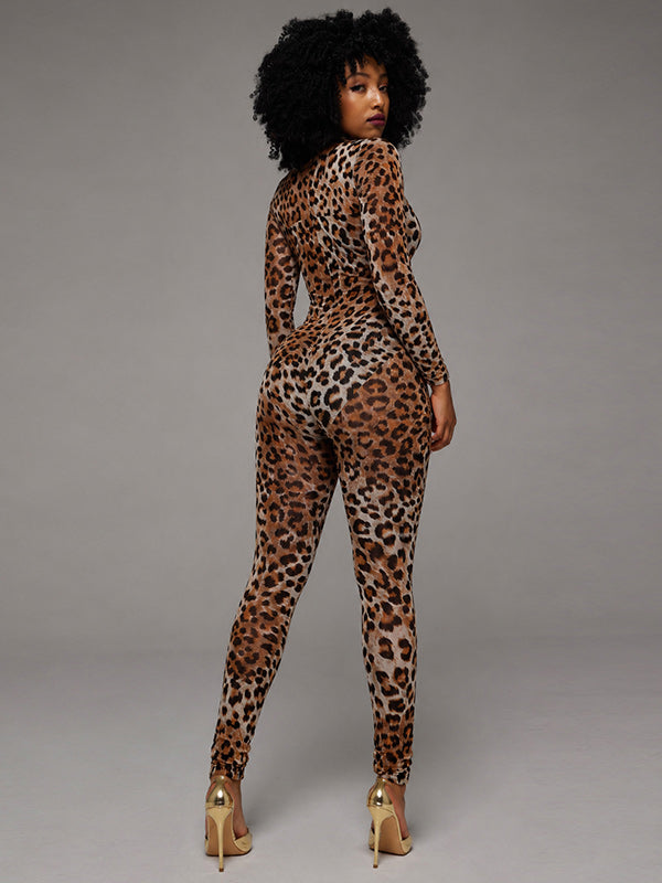 Leopard Skinny Jumpsuit
