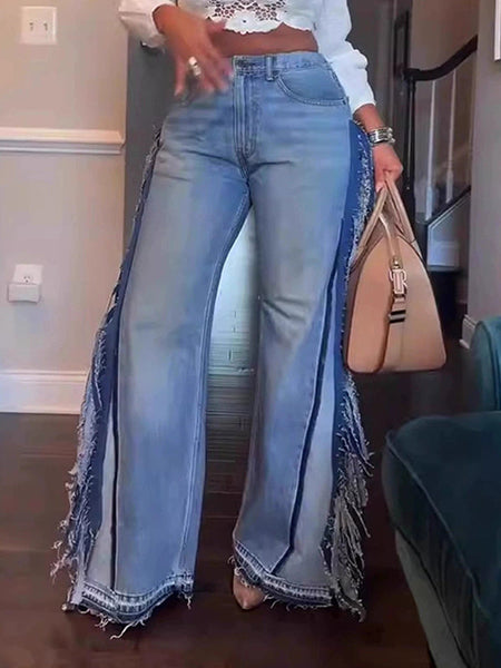 Fringe Combo Jeans