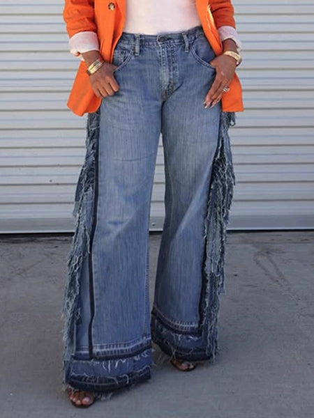 Fringe Combo Jeans