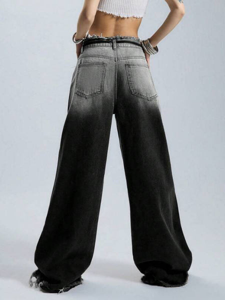 Ombre Wide-Leg Jeans