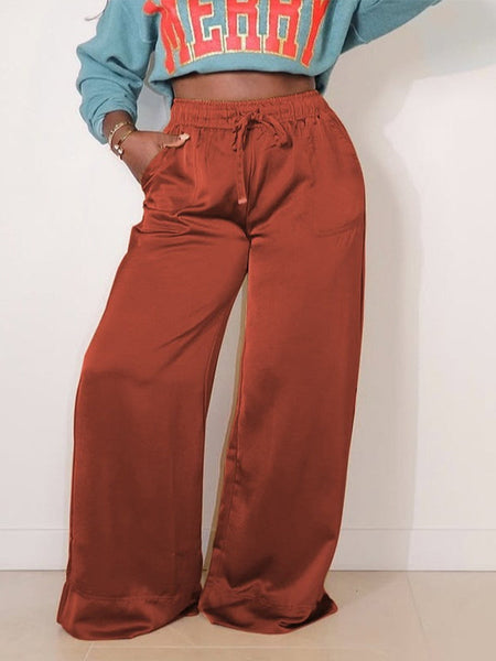 Drawstring Wide-Leg Pants