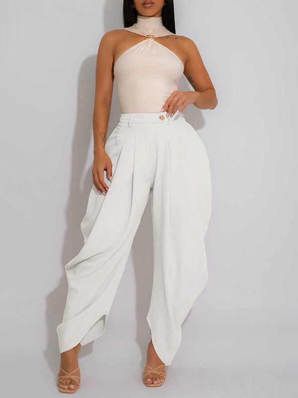 Solid Ruched Pants