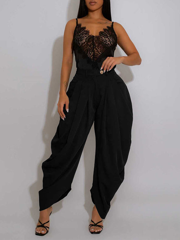 Solid Ruched Pants