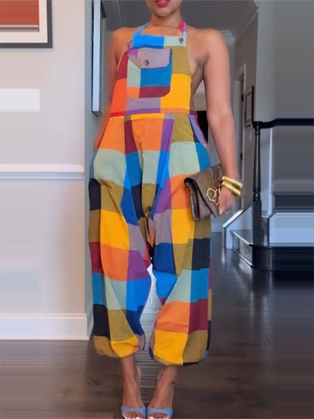 Plaid Jogger Jumpsuit