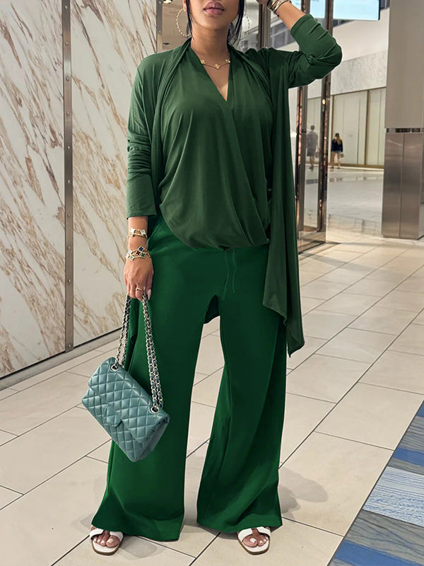 Cowl-Neck Three-Piece Set