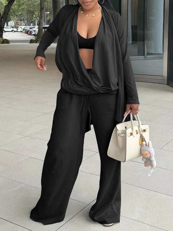 Cowl-Neck Three-Piece Set