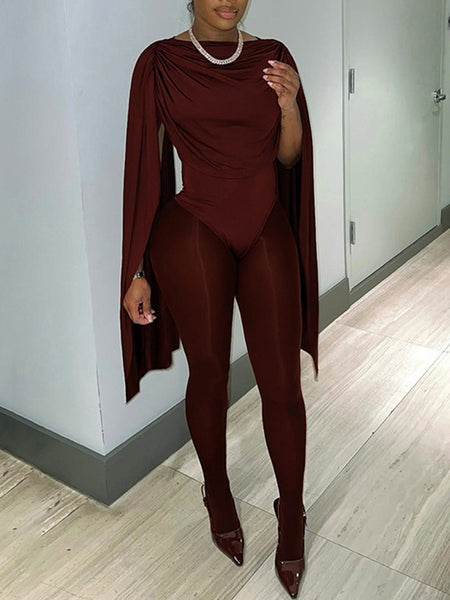 Solid Draped Jumpsuit