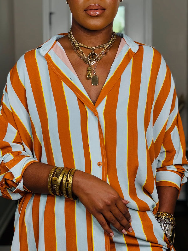 Stripe Tunic Shirt & Pants Set