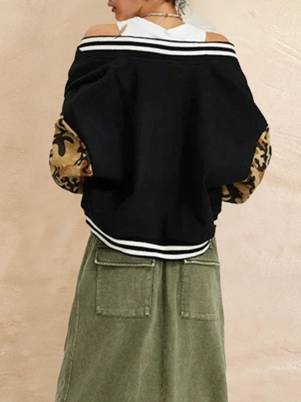Printed Combo Bomber Jacket