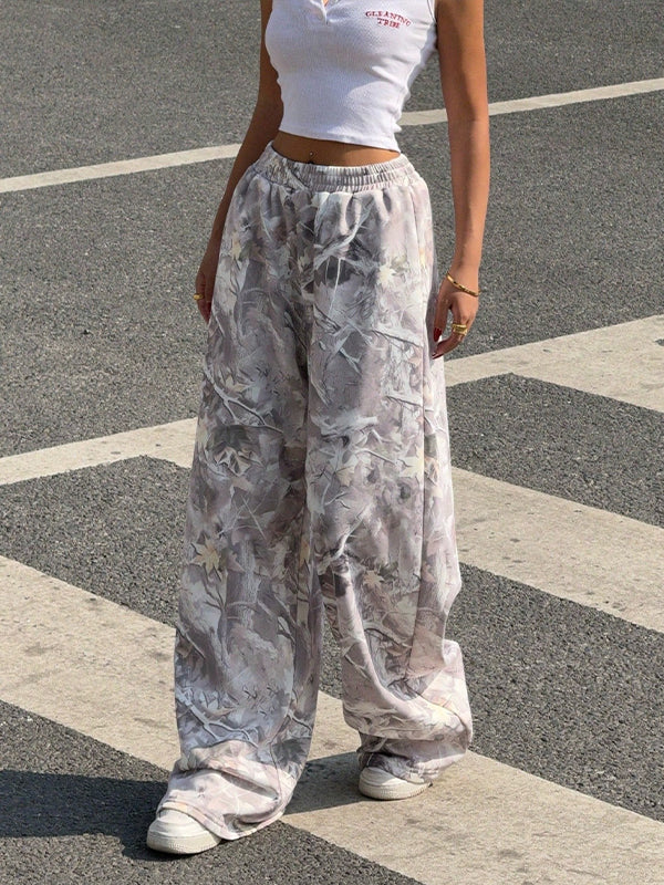 Printed Wide-Leg Pants