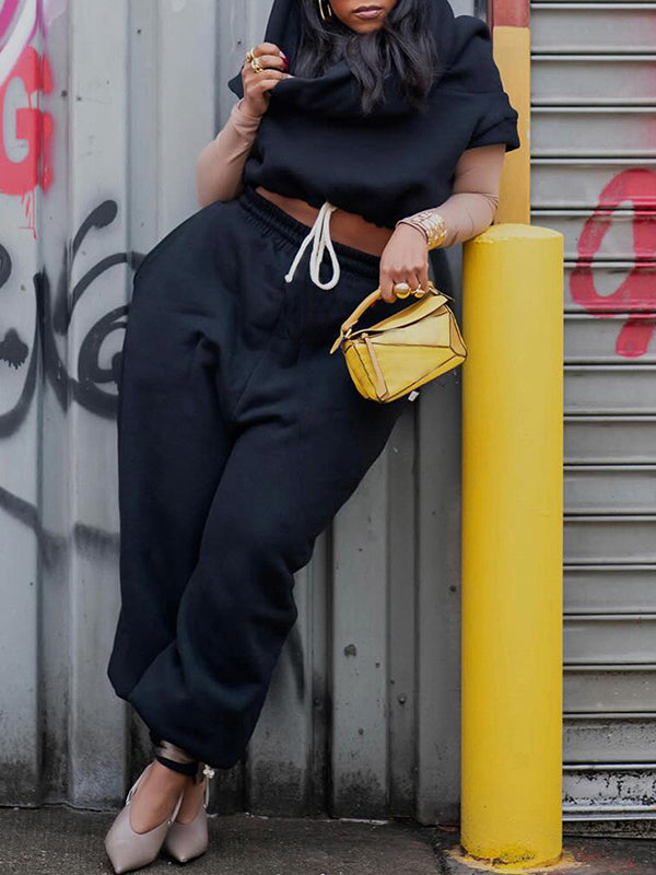 Off-Shoulder Drawstring Top & Pants Set