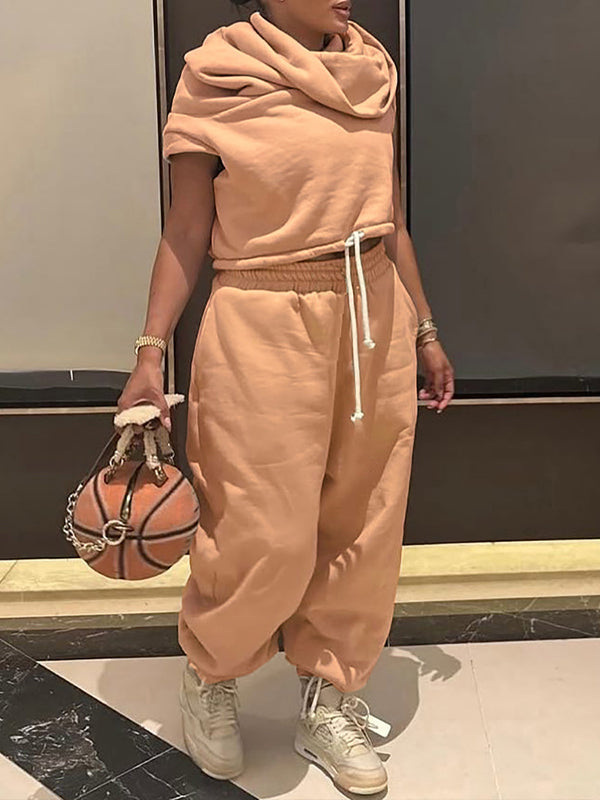 Off-Shoulder Drawstring Top & Pants Set