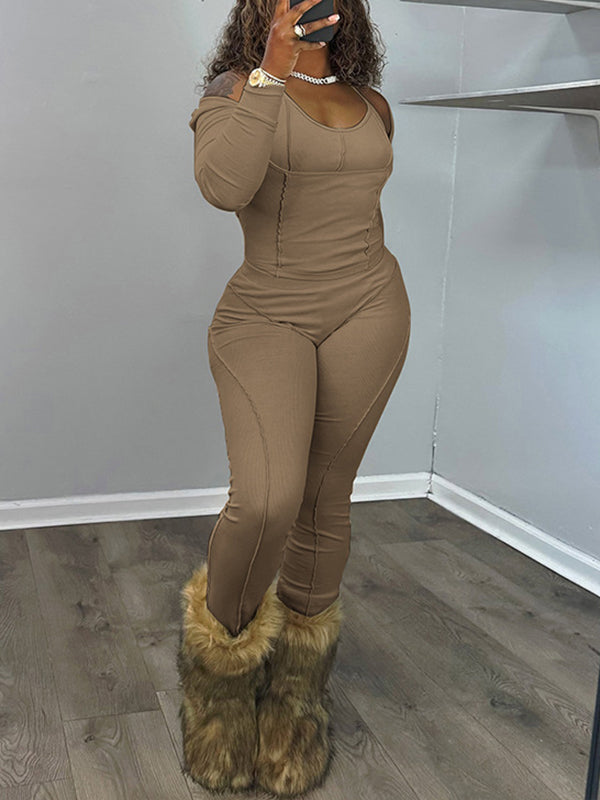 Solid Halter Three-Piece Set