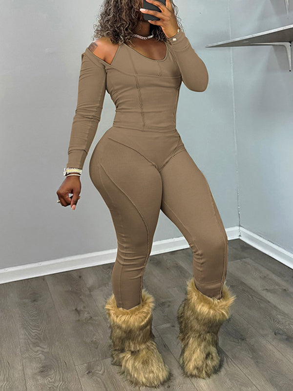 Solid Halter Three-Piece Set