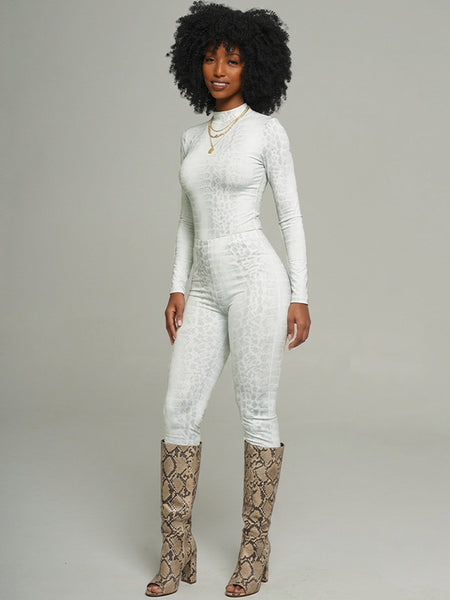 Snake-Print Pants Set