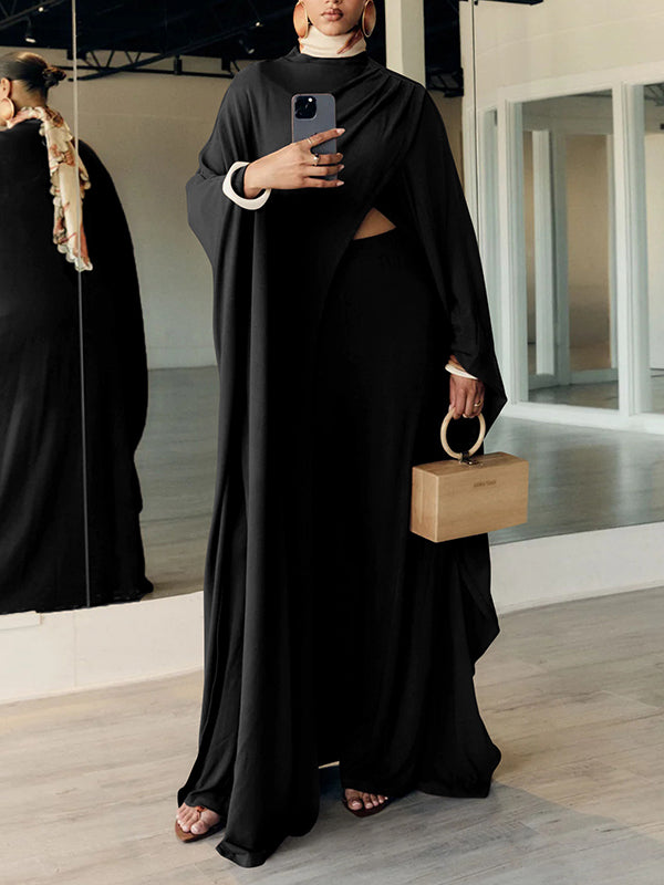 Solid Slit Tunic Top & Pants Set