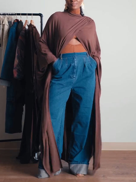 Slit-Front Tunic Top