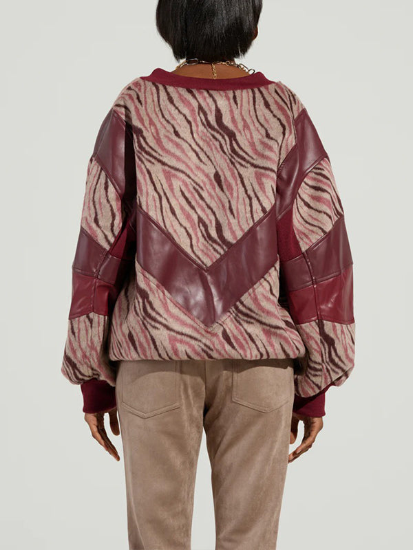 Printed-Combo V-Neck Top