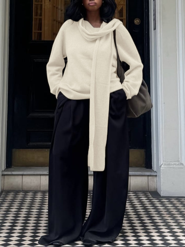 Solid Draped Sweater