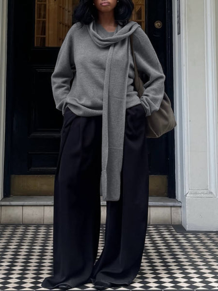 Solid Draped Sweater