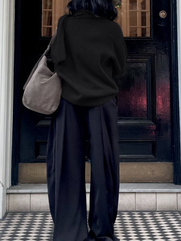 Solid Draped Sweater