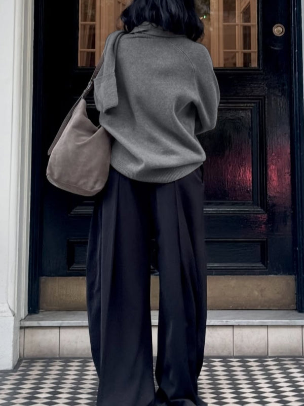 Solid Draped Sweater