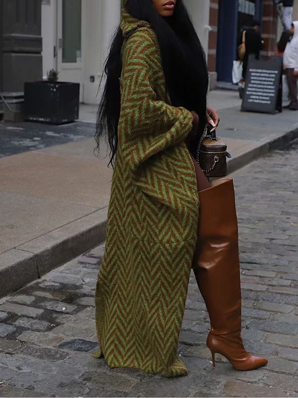 Printed Side-Slit Open-Front Duster