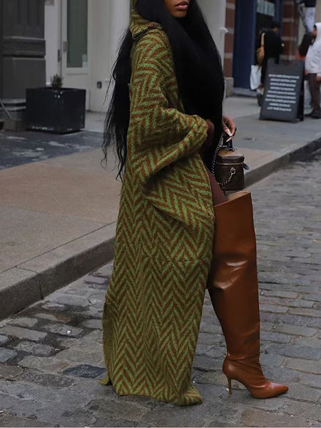 Printed Side-Slit Open-Front Duster